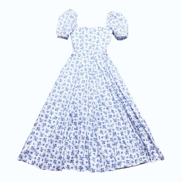 House Of CB London Tallulah Corset Blue Floral Cottagecore Dress XS - Picture 4 of 7